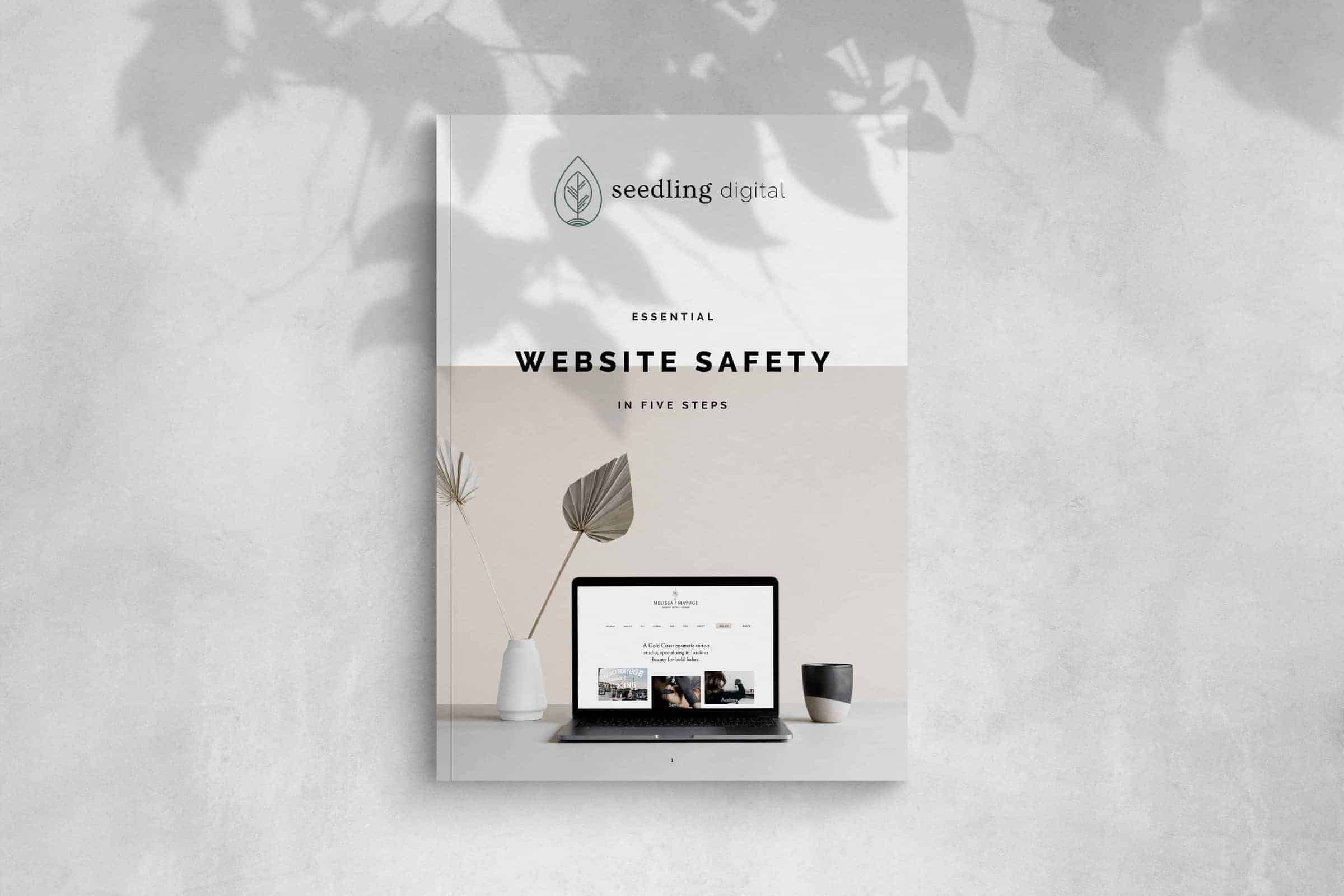 Website safety brochure template designed by Seedling Digital in Australia.