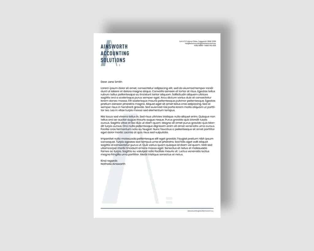 Seedling Digital, a Gold Coast developer, creates a letterhead with a blue and white design.