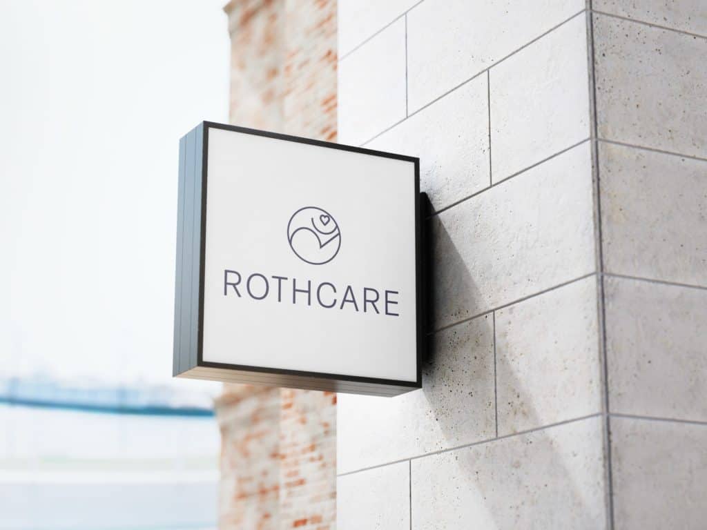 Rothcare brand design mockup for a WordPress website on the Gold Coast.