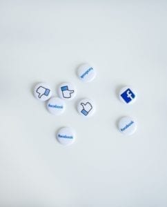 Buttons with facebook logo on white background