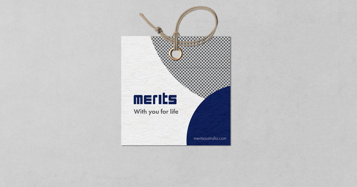 A WordPress website development company on the Gold Coast, with a blue and white tag that says "merts" on it.